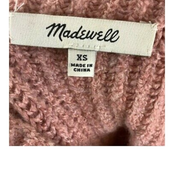 Madewell Sz XS Northfield Mock Neck Sweater Pink Acrylic Wool Nylon Pullover - Picture 7 of 8